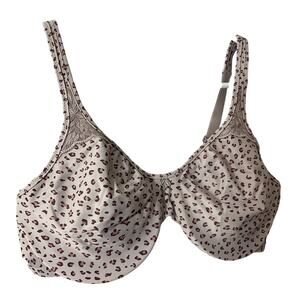 Bali Minimizer Beige Animal Print Underwire Bra 38C Style 3385 W385 Full Coverag